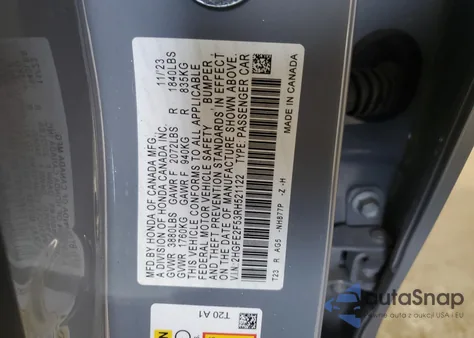 2024 Honda Civic Sport from USA, damaged, VIN 2HGFE2F53RH521122